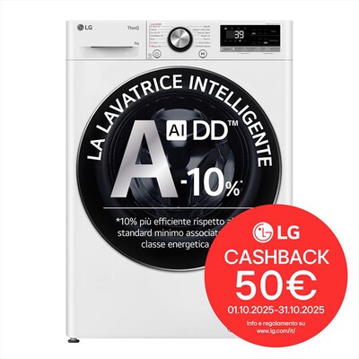 LG - Lavatrice AI DD R7 F2R7S09TSWC 9kg Classe A-10%-Bianca,  LG - Lavatrice AI DD R7 F2R7S09TSWC 9kg Classe A-10%-Bianca