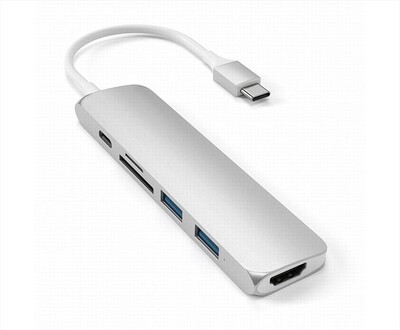 SATECHI - ADATTATORE USB-C SLIM MULTIMEDIA V2-SILVER