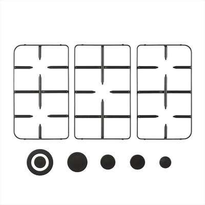 GLEM GAS - 9N95MAT Kit 3 griglie + coprispartifiamma-NERO