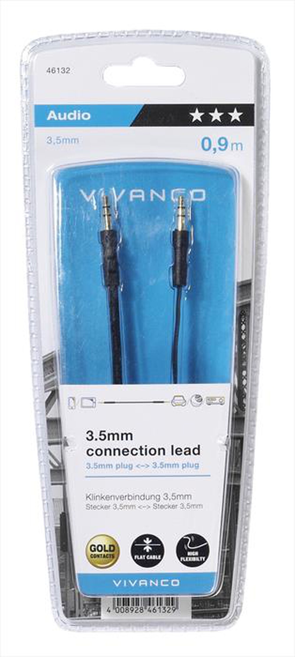 "CELLULARLINE - 46132 Cavo audio jack 3,5 mm connection, lunghezza"