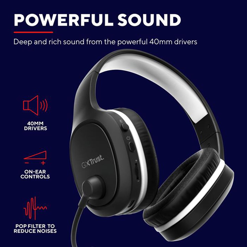"TRUST - GXT391 THIAN WIRELESS HEADSET-Black/White"