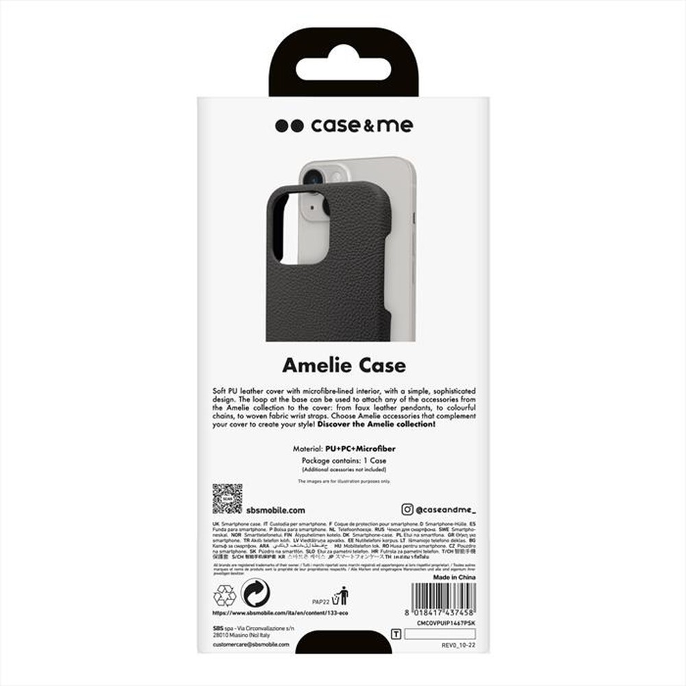 "CASEME - Cover CMCOVPUIP1467PSK per iPhone 14 Plus-Nero"