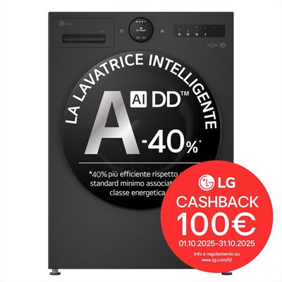 LG - Lavatrice AI DD F4X7013TBB 13 Kg Classe A-Matte Black