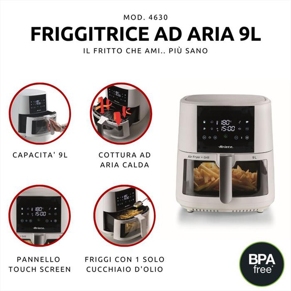 "ARIETE - Friggitrice ad aria 4630-Bianco"