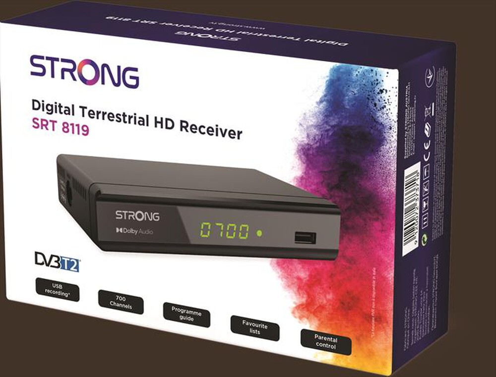 Immagine del prodotto STRONG - Decoder digitale terrestre T2 SRT8119-nero