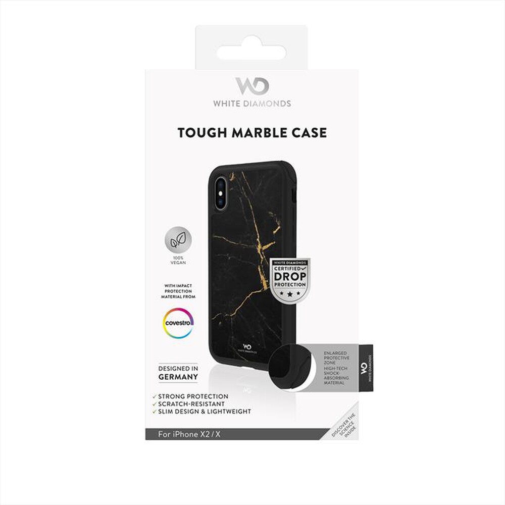"WHITE DIAMOND - 1370TMC3 COVER IPHONE XS/X-NERO/MARMO"