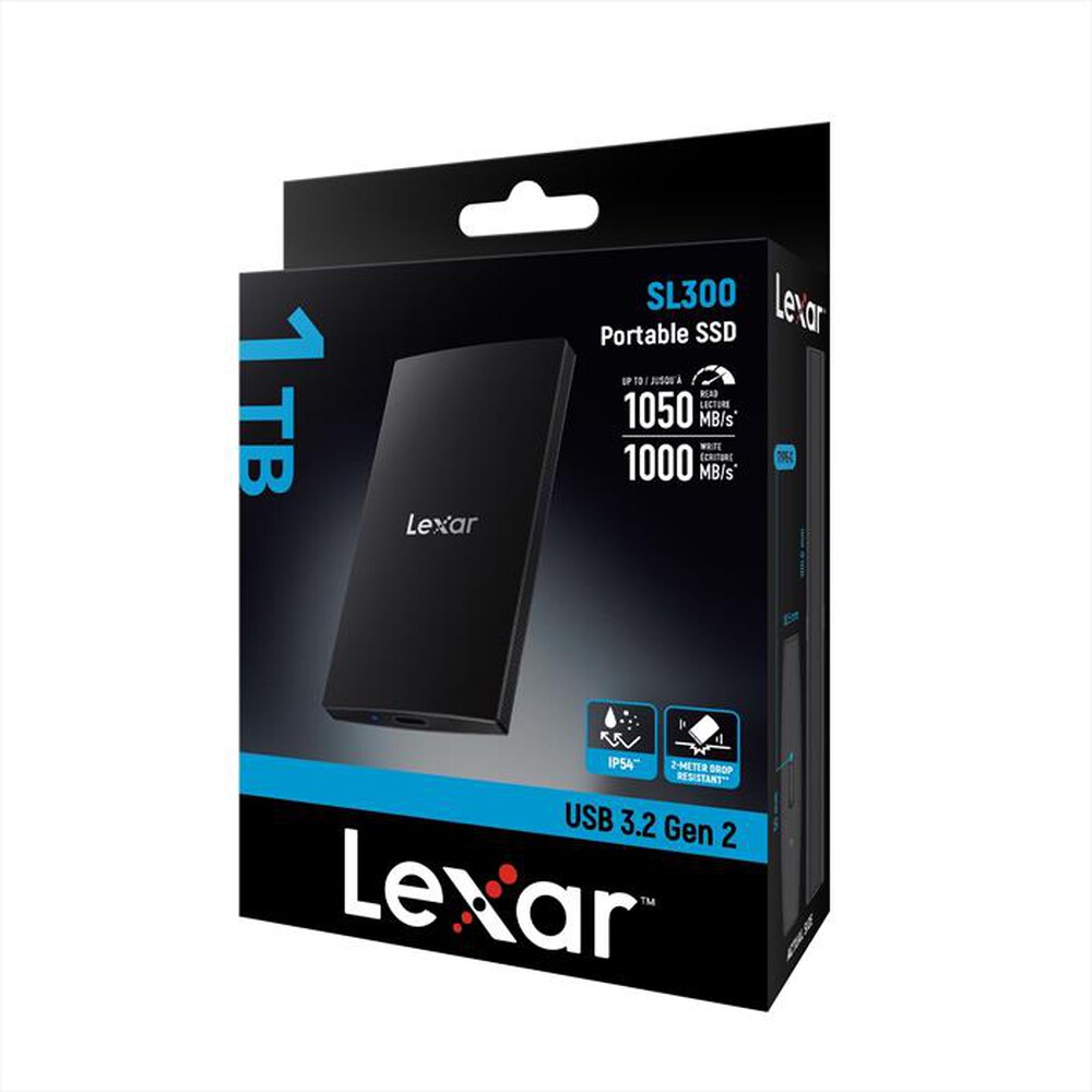 "LEXAR - Hard disk esterno SL300 2TB 3.2-Nero"