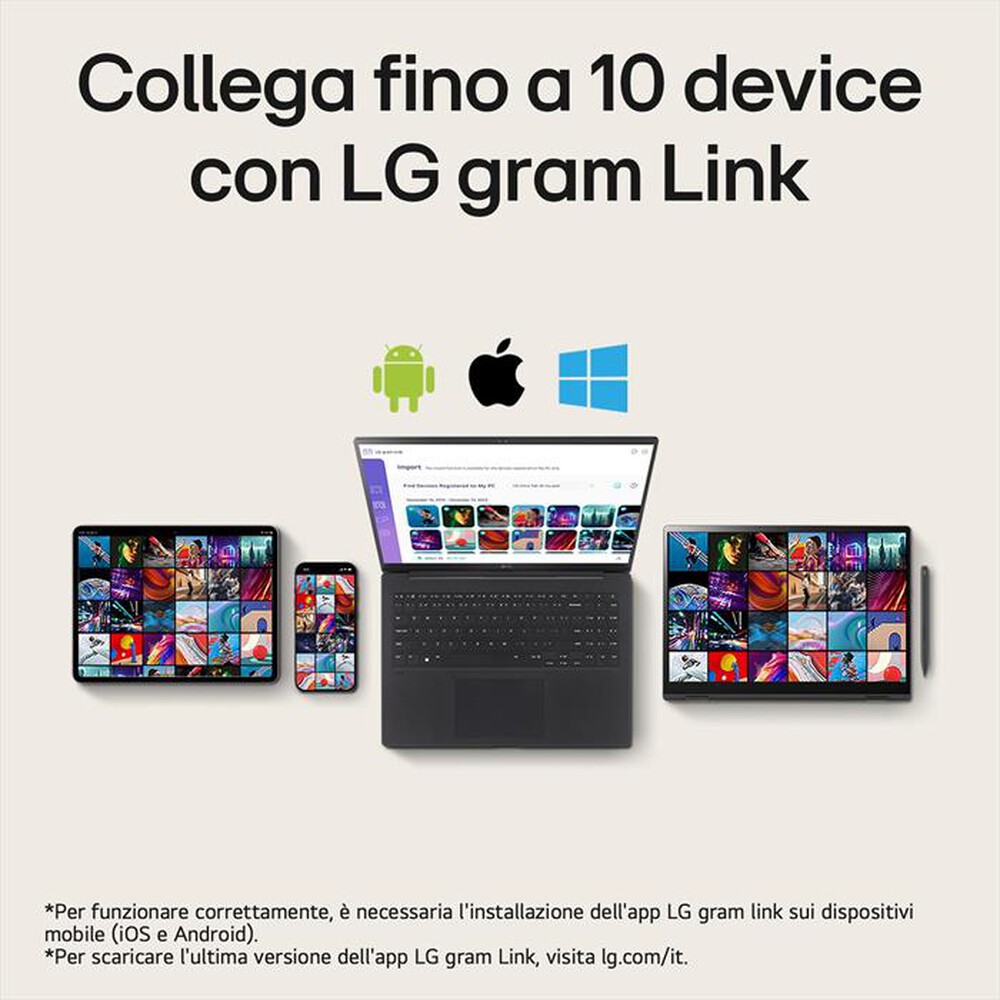 "LG - Notebook GRAM 16Z90S 16\" ultraleggero 512GB SSD-Grigio"