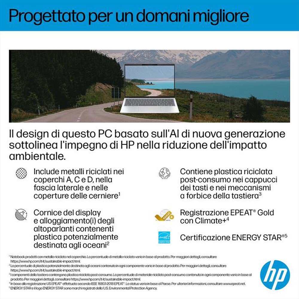 Immagine del prodotto HP - Notebook OMNIBOOK 7 13-BG1002NL 13.3" AMD Ryzen AI-Glacier Silver