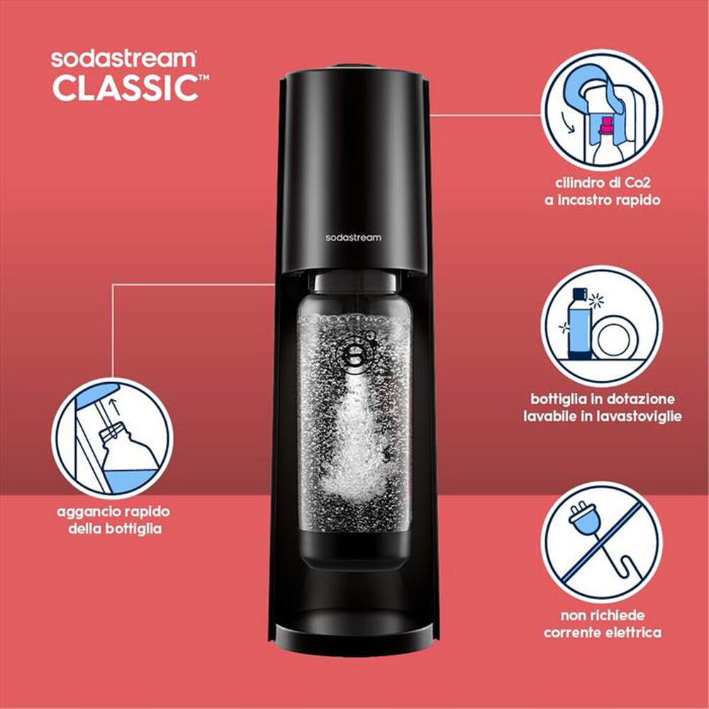 Immagine del prodotto SODASTREAM - Gasatore CLASSIC BLACK CON 2 BOTTIGLIE-NERO