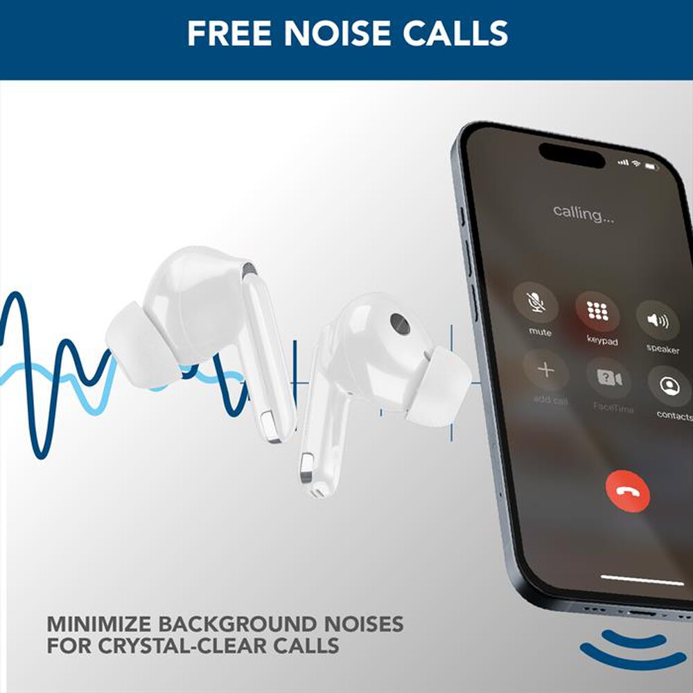 Immagine del prodotto CELLULARLINE - Auricolare bluetooth BTECLIPSETWSW-Bianco