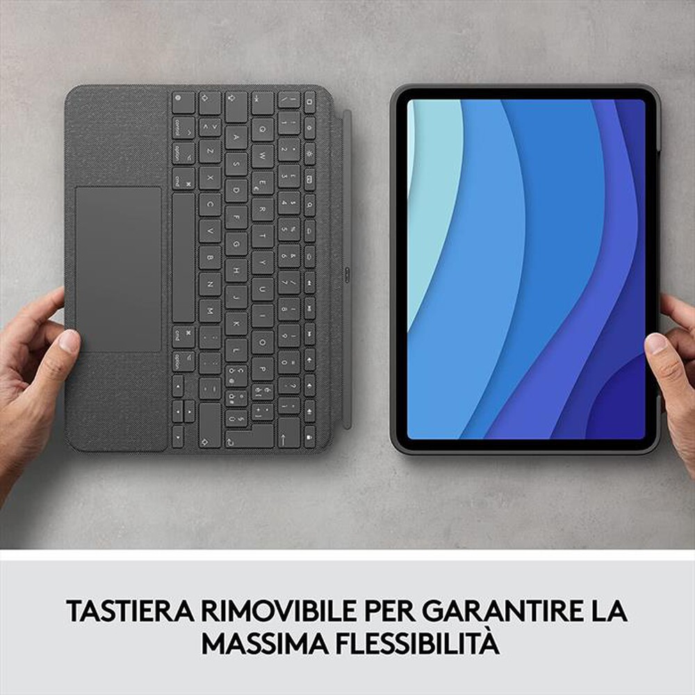 "LOGITECH - Combo Touch iPad Pro 11 (1a, 2a, 3a gen)-Grigio"
