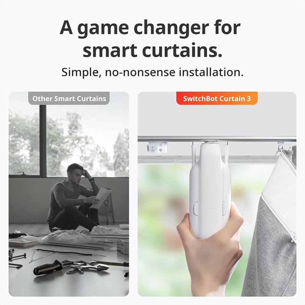 "SWITCHBOT - Smart motore elettrico per tende CURTAIN U RAIL 3-BIANCO"