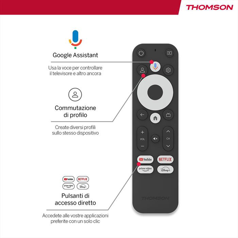Immagine del prodotto THOMSON - STREAMING STICK UHD TELECOMANDO PORTATILE 140G-nero