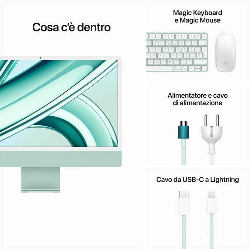 "APPLE - IMAC RETINA 24'' 4.5K M3 CORE 8 CPU 10 GPU 256GB-Verde"