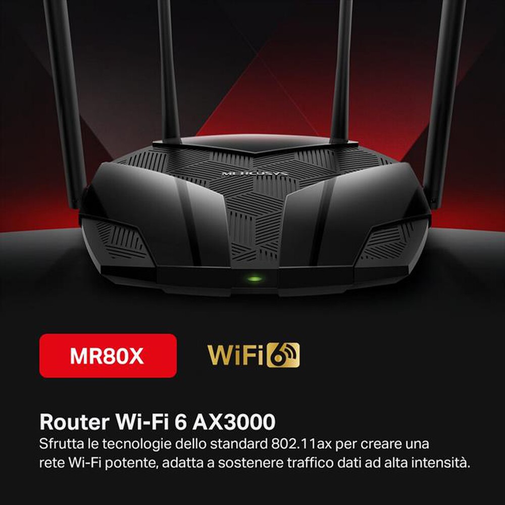 "MERCUSYS - AX3000 WIFI 6 ROUTER-nero"