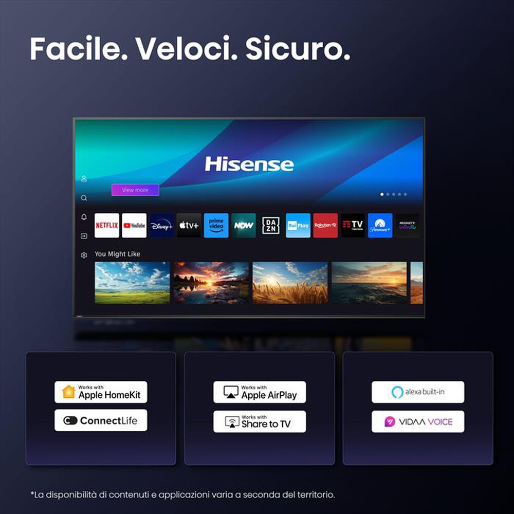 Immagine del prodotto HISENSE - Smart TV 85" 4K Ultra HD 85A69Q-NERO