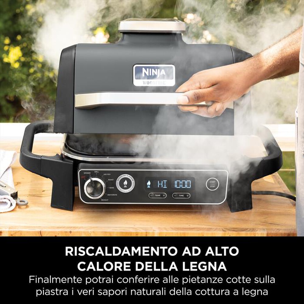 "NINJA - Piastra liscia per BBQ elettrico Woodfire-NERO"