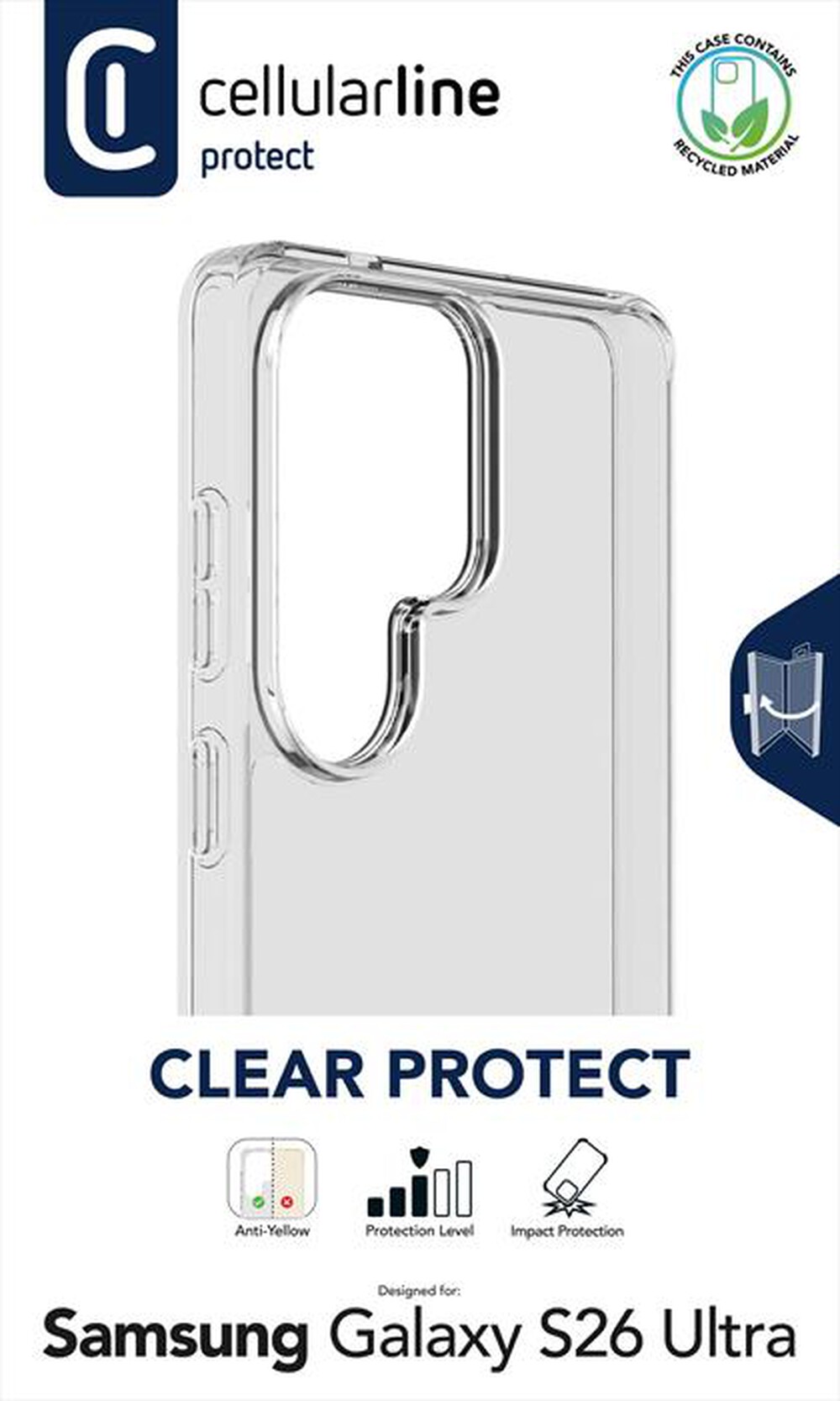 Immagine del prodotto CELLULARLINE - Custodia rigida Clear Protect per Galaxy S26 Ultra-Trasparente