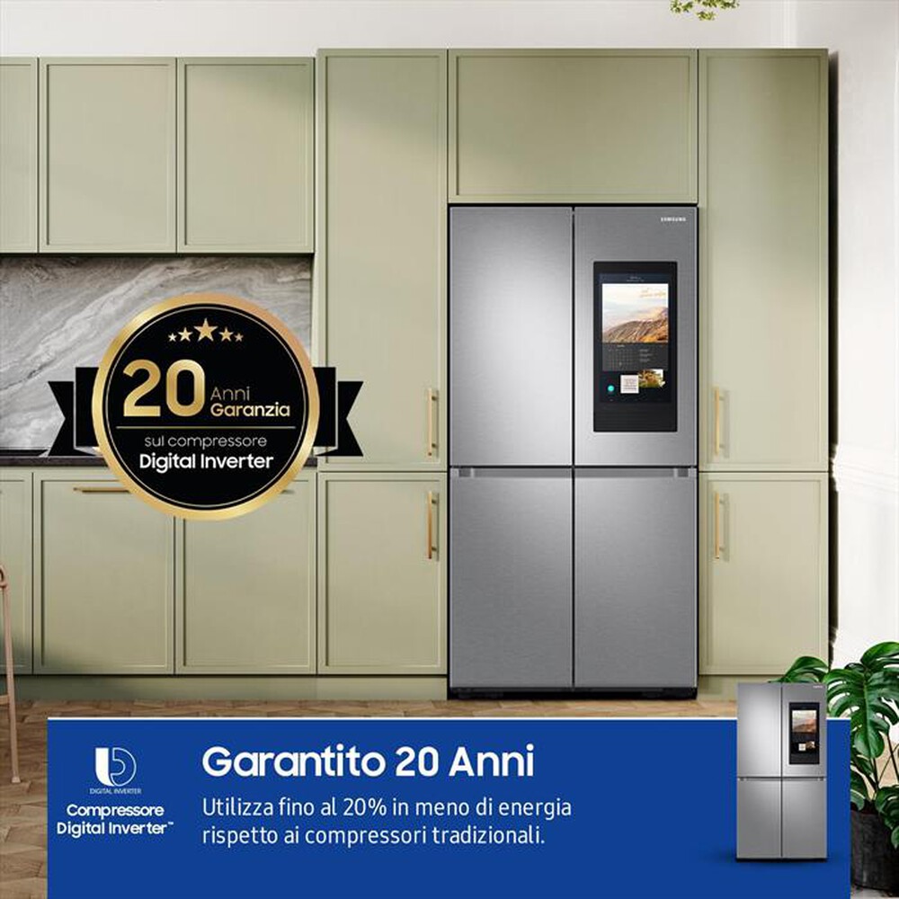 "SAMSUNG - Frigorifero 4 porte RF65DG9H0ESREF Classe E 637 lt-Inox Spazzolato"