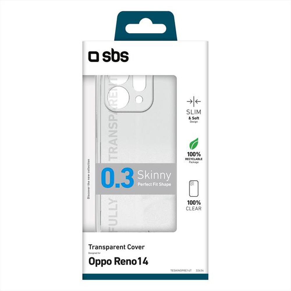 Immagine del prodotto SBS - Cover Skinny per Oppo Reno14-Trasparente