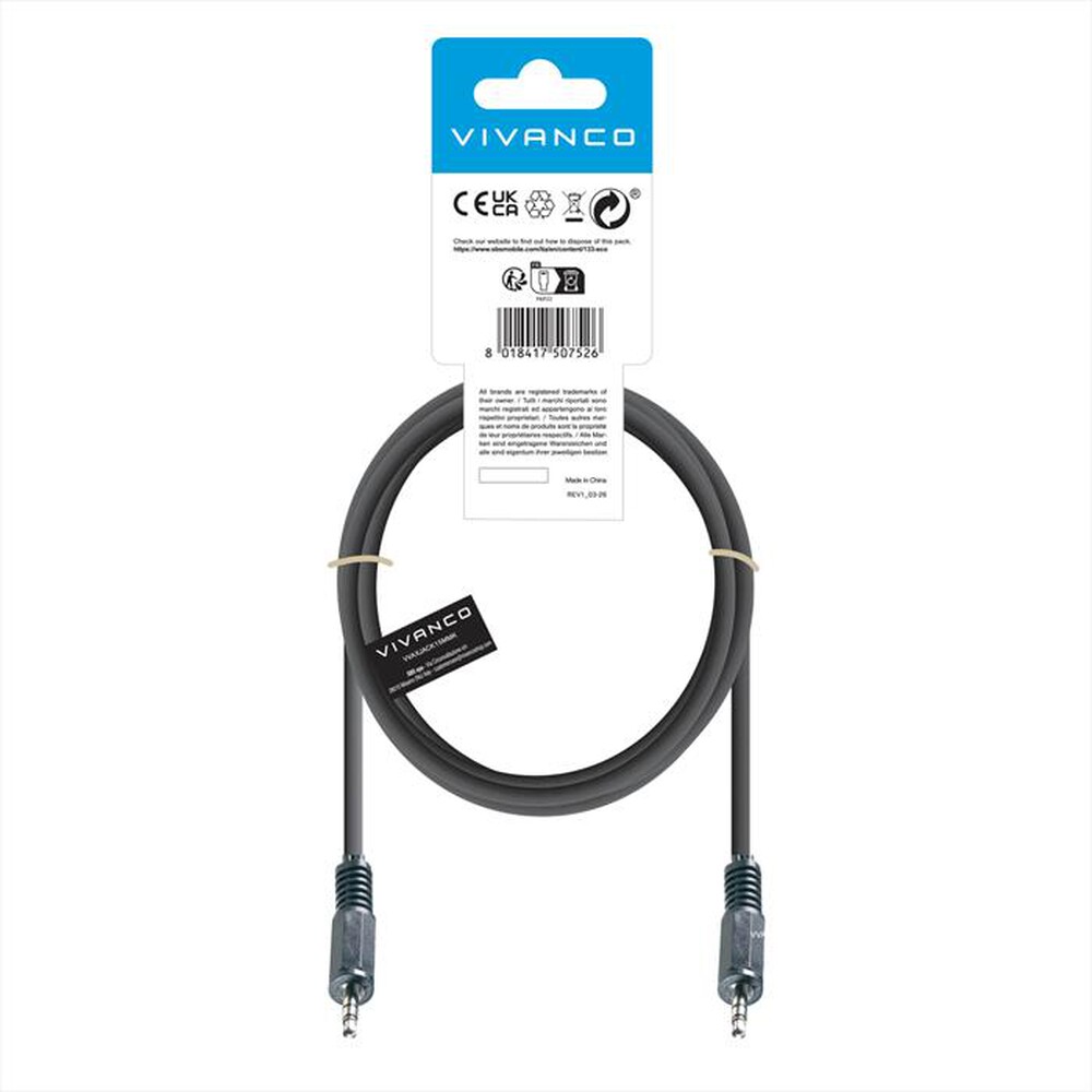 Immagine del prodotto SBS - Audiolead 3,5mm plug - 3,5mm plug 1,5m-Nero