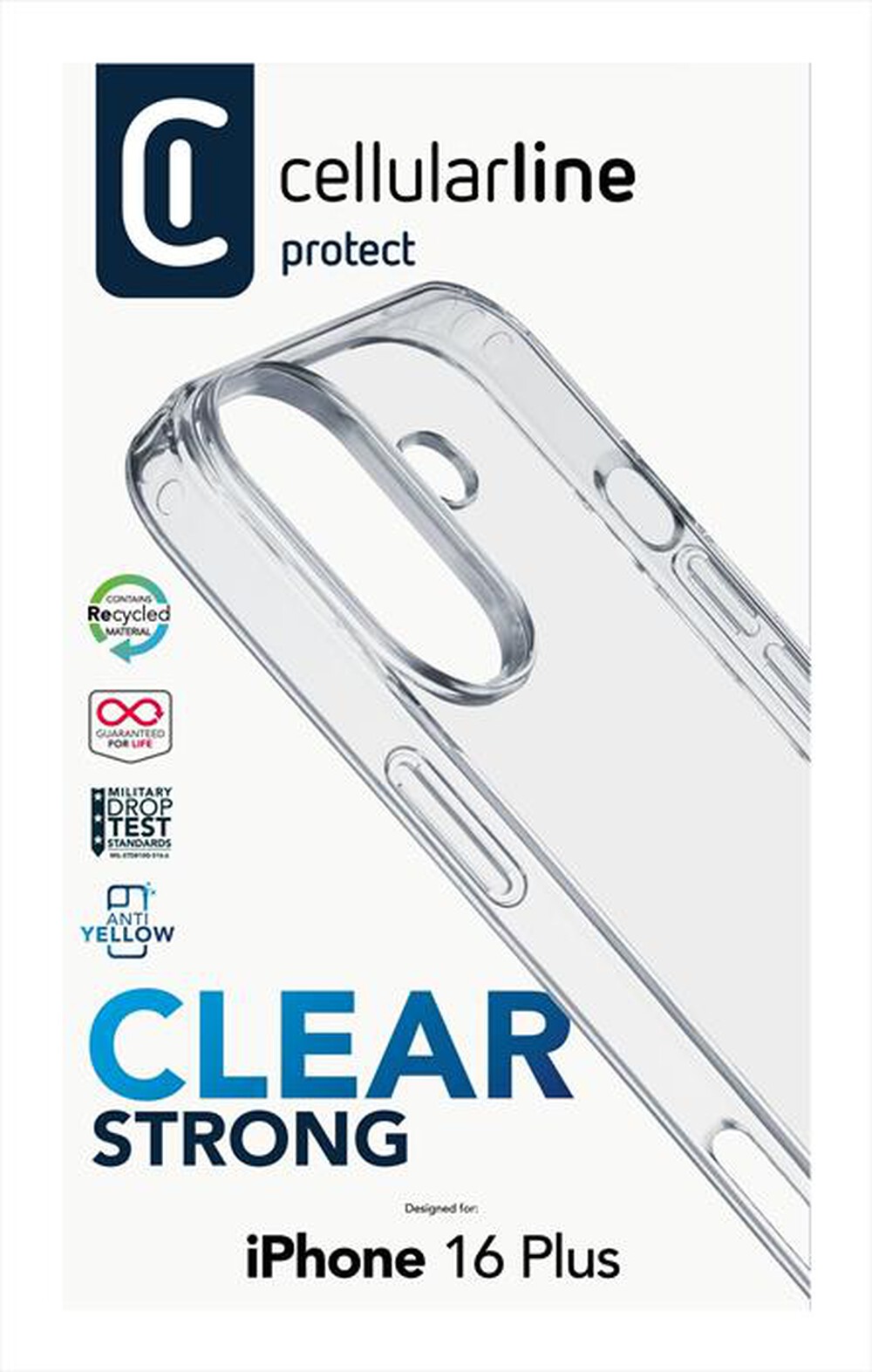 Immagine del prodotto CELLULARLINE - Custodia CLEARDUOIPH16MAXT per iPhone 16 Plus-Trasparente