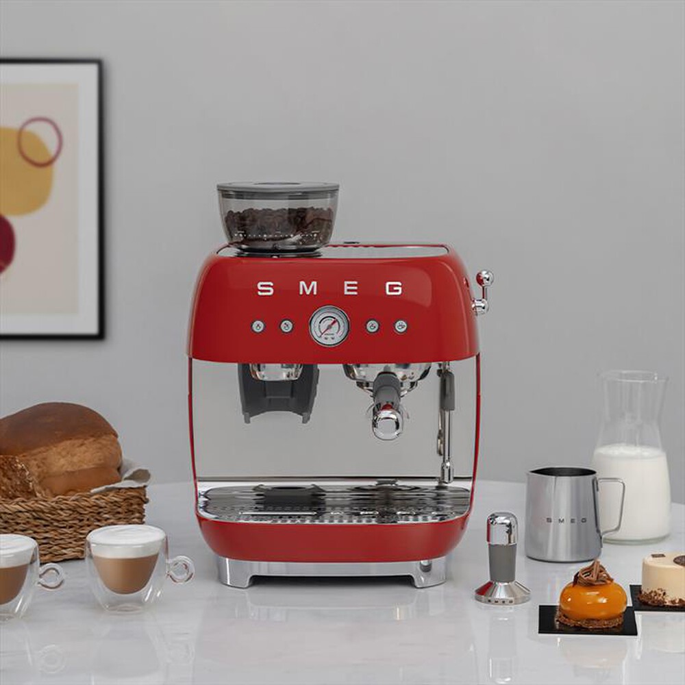 "SMEG - Macchina Caffè Espresso e macinacaffè EGF03RDEU-Rosso"