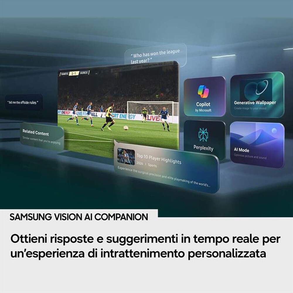 Immagine del prodotto SAMSUNG - Smart TV Mini LED 4K AI 85" UE85M70HAUXZT-Titan Gray