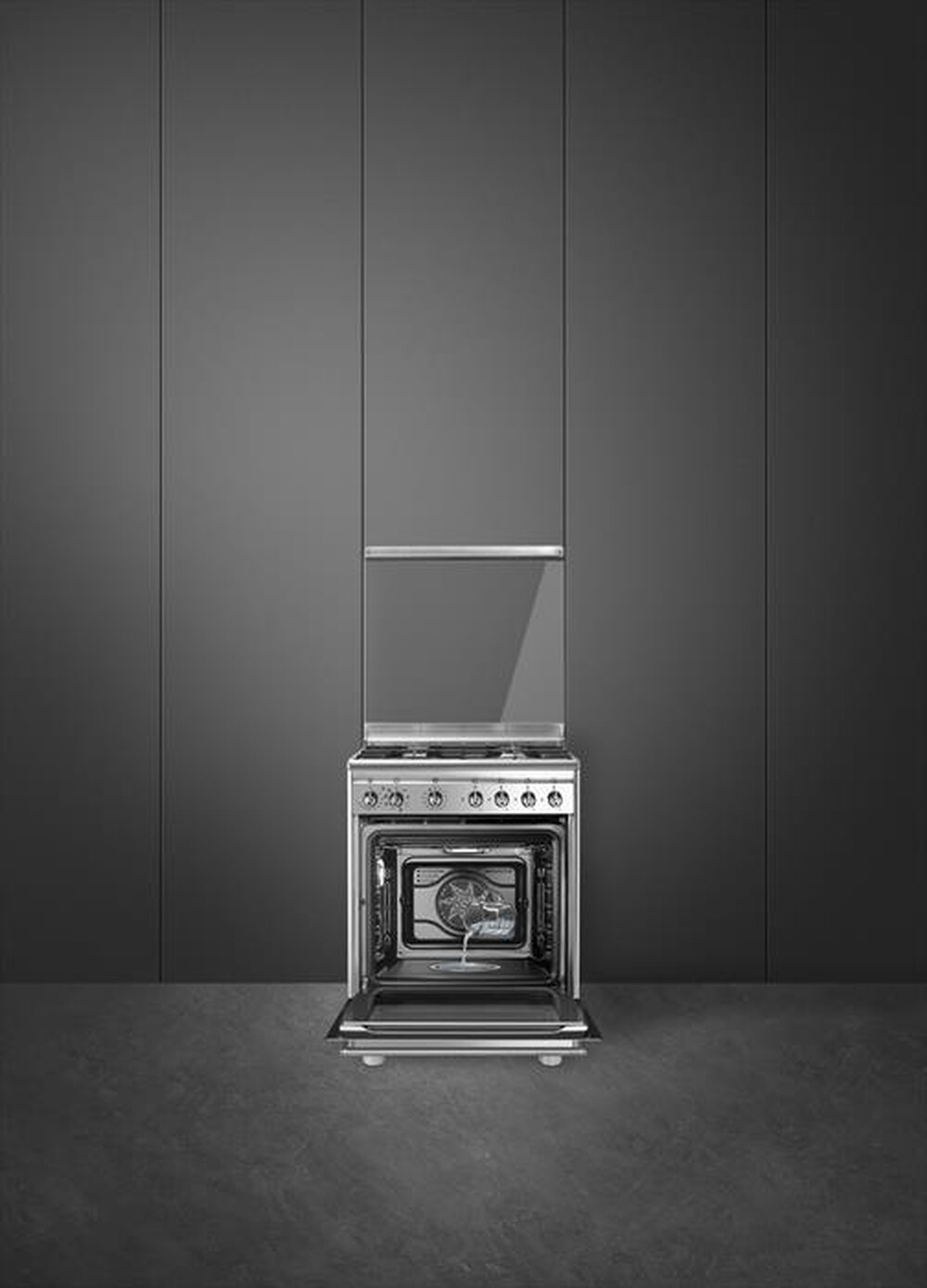 "SMEG - Cucina a gas CX68MDS8 Classe A-Inox"