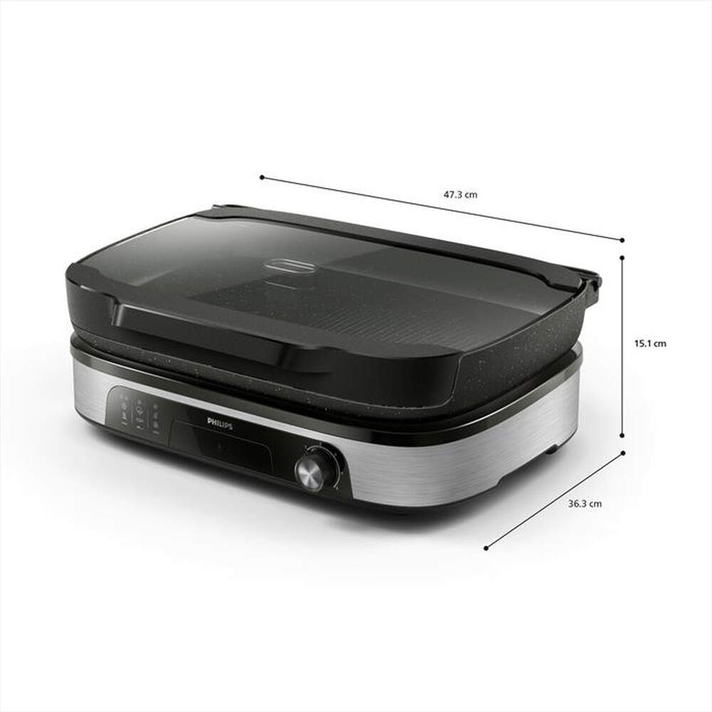 Immagine del prodotto PHILIPS - Grill da tavolo Serie 5000 HD6212/90-Alluminio