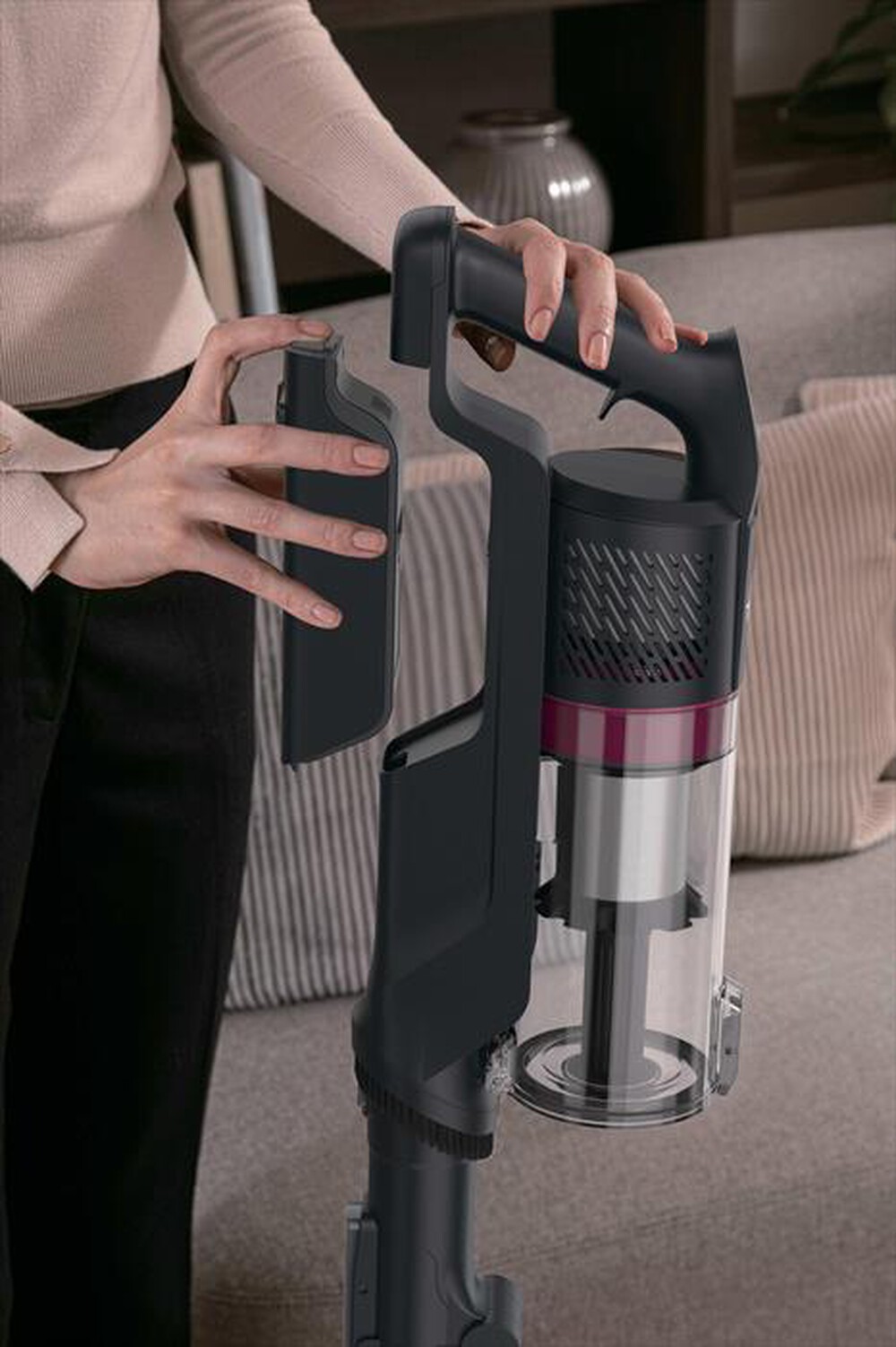 Immagine del prodotto HOOVER - Aspirapolvere a bastone 2 in 1 HF1M10HX 011-Magenta, Nero