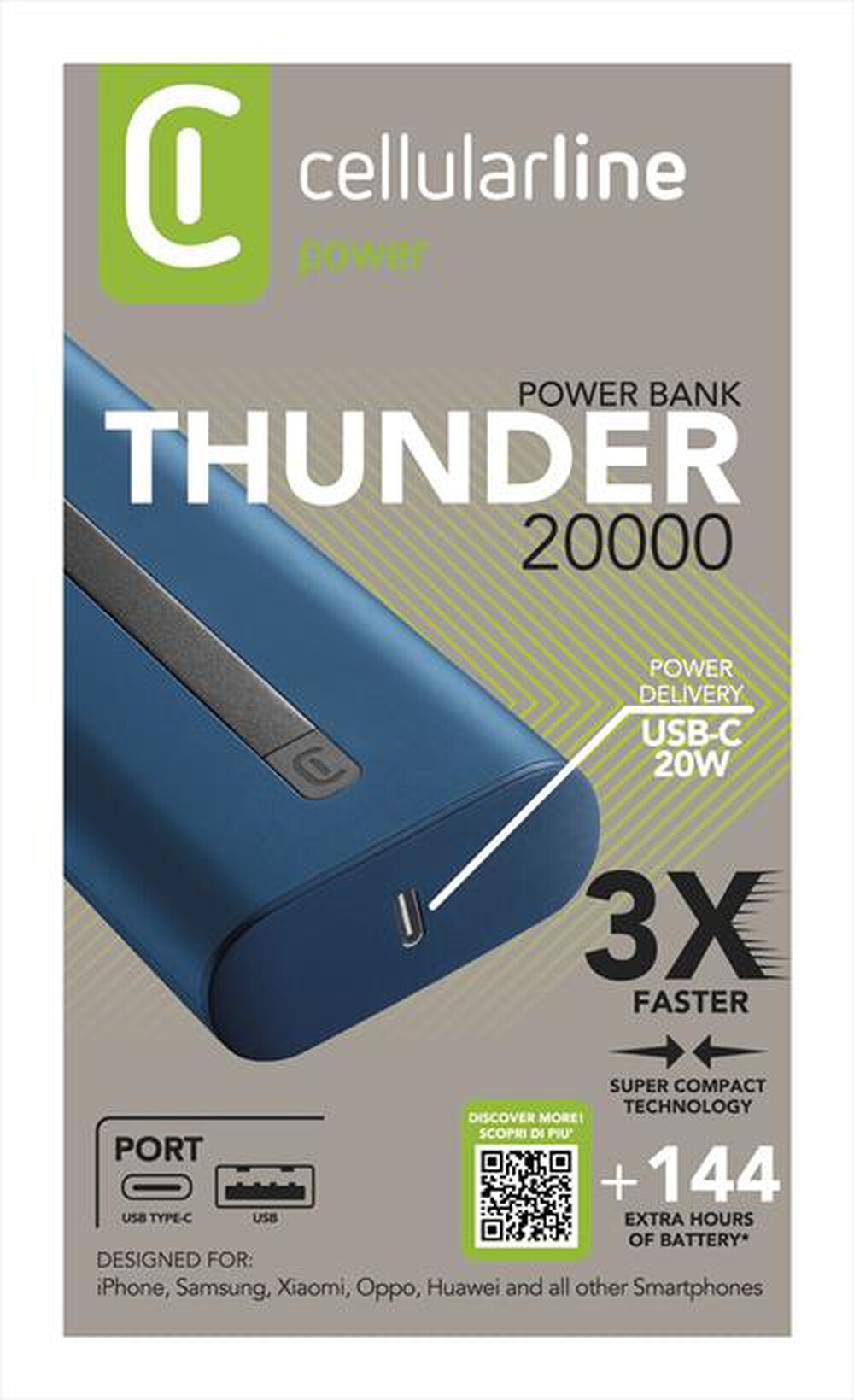"CELLULARLINE - PBNEWTANK20000B-Blu"