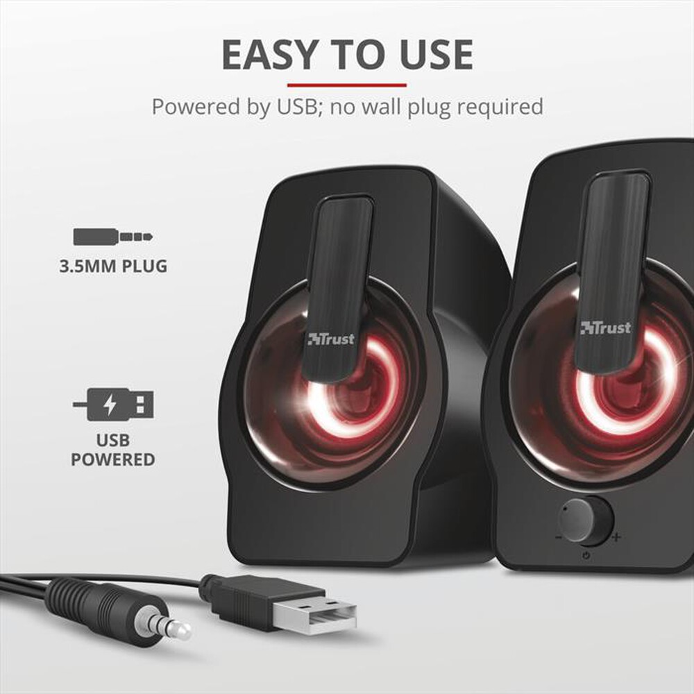 "TRUST - GEMI RGB 2.0 SPKR ST BLK-Black"