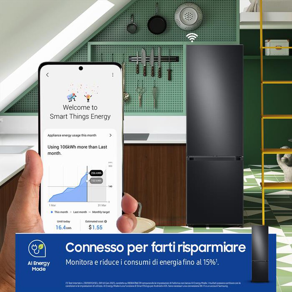 "SAMSUNG - Frigorifero combinato RB38C7B6AB1/EF BESPOKE 387l-ANTHRACITE"