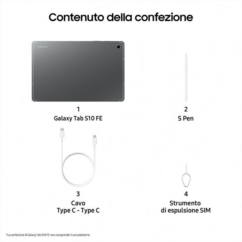 Immagine del prodotto SAMSUNG - Galaxy Tab S10 FE 12+256GB WiFi-Gray