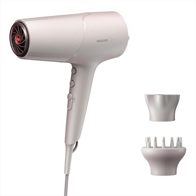 PHILIPS - Asciugacapelli BHD501/20-Bianco e metallizzato,  PHILIPS - Asciugacapelli BHD501/20-Bianco e metallizzato