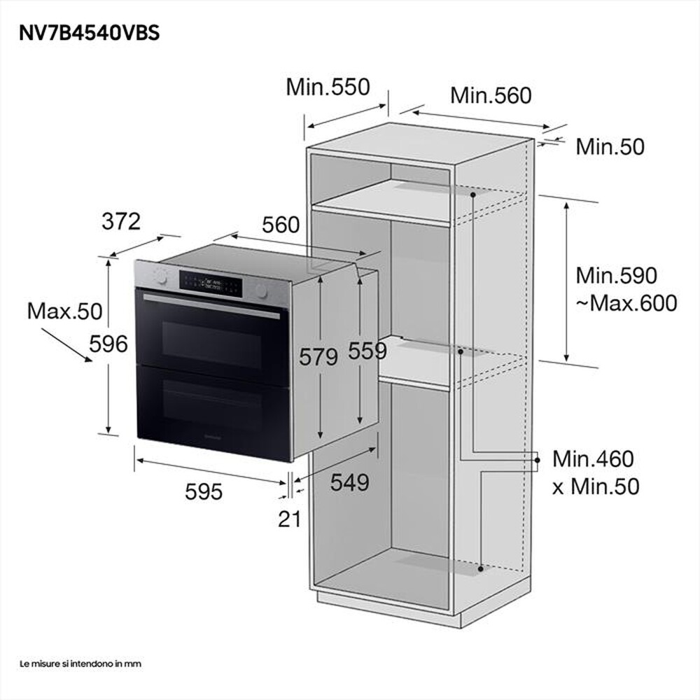 "SAMSUNG - Forno incasso elettrico NV7B4540VBS/U5 Classe A+-INOX"