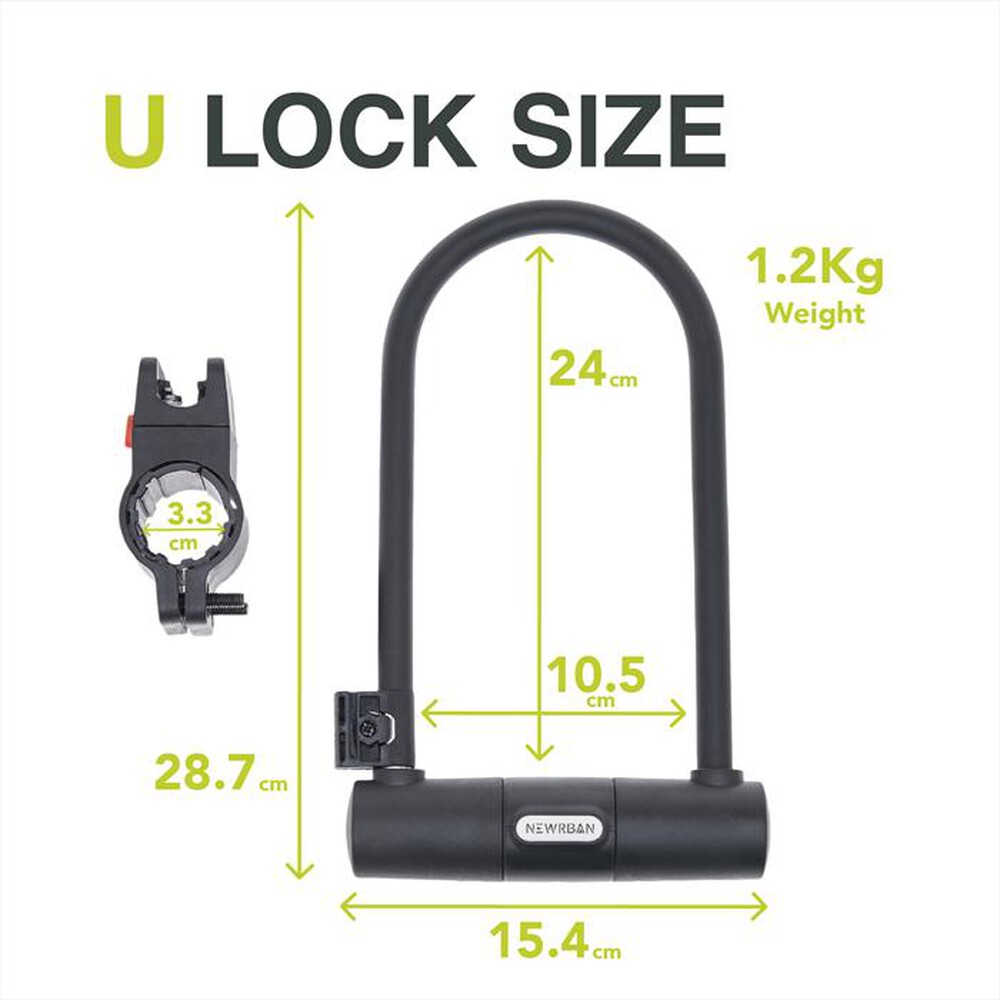 Immagine del prodotto NEWRBAN - Lucchetto extra strong e resistente NEWMLOCKUK-Nero