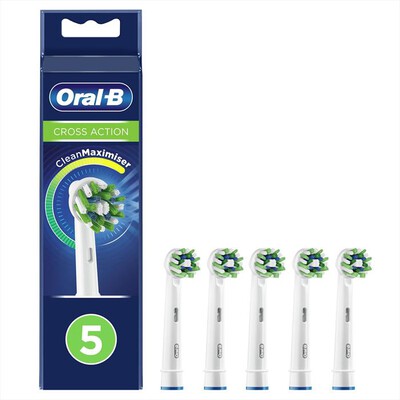 ORAL-B - Testine Crossaction Con CleanMaximiser, 5 Pezzi-Bianco