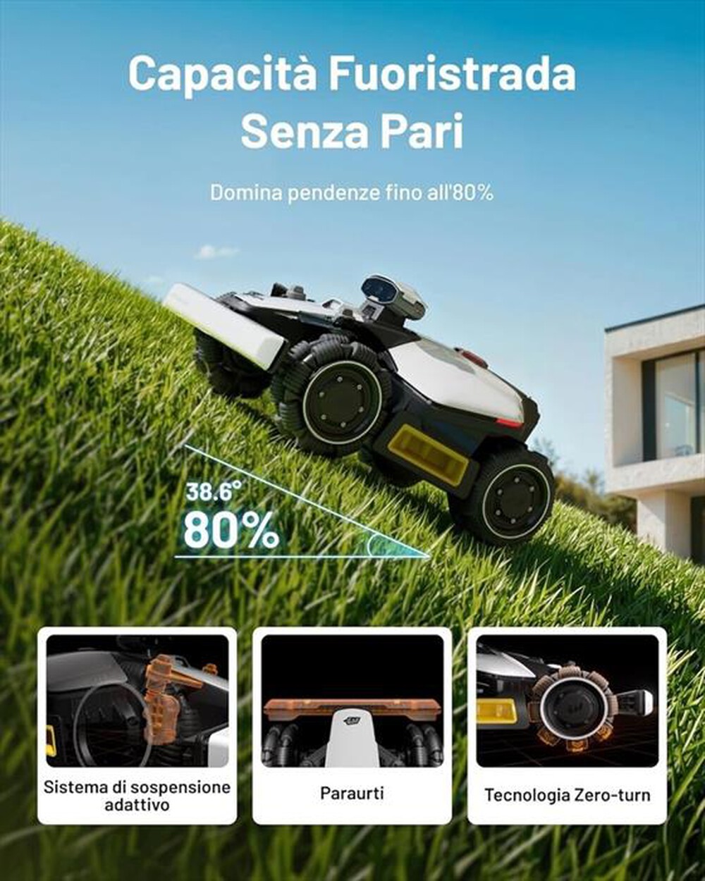 Immagine del prodotto MAMMOTION - Tagliaerba senza filo LUBA MINI 2 AWD 1000-bianco