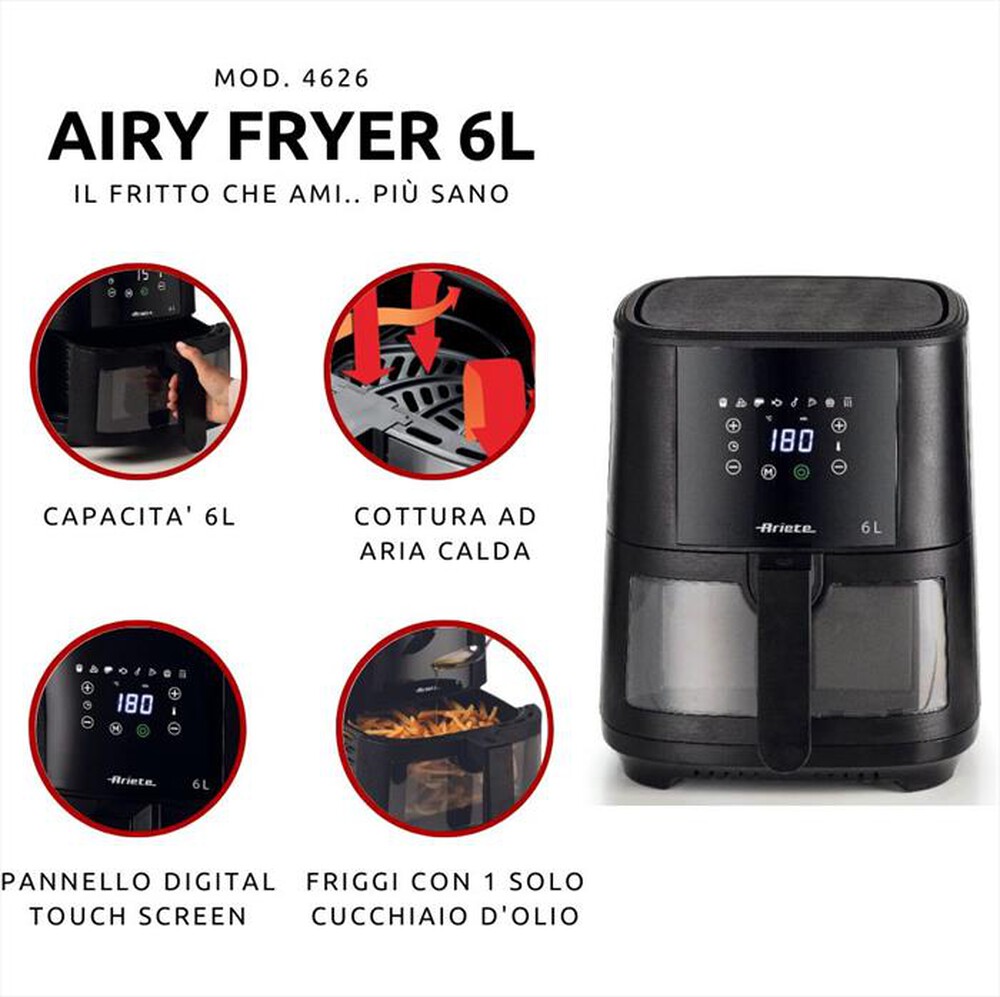 "ARIETE - Friggitrice ad aria 4626-Nero"