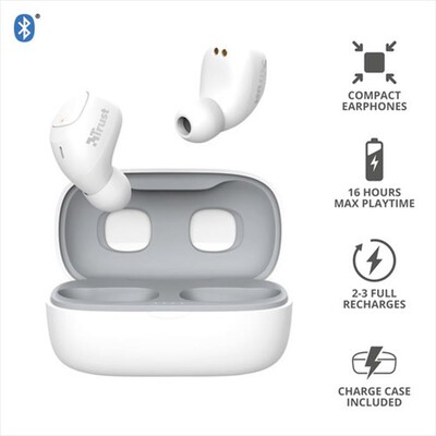 TRUST - NIKA COMPACT BLUETH EARPHONES-White