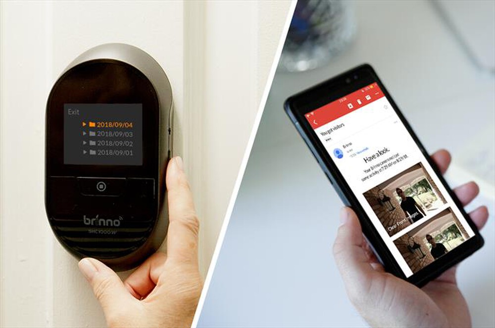 "BRINNO - DUO SPIONCINO DIGITALE ARGENTO WIFI-Nero / Argento"