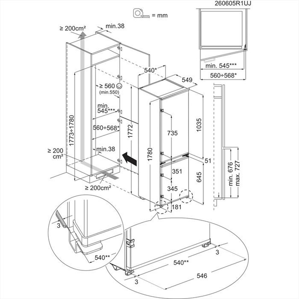Immagine del prodotto ELECTROLUX - Frigorifero combinato incasso LNA6LE18S Classe E-Bianco