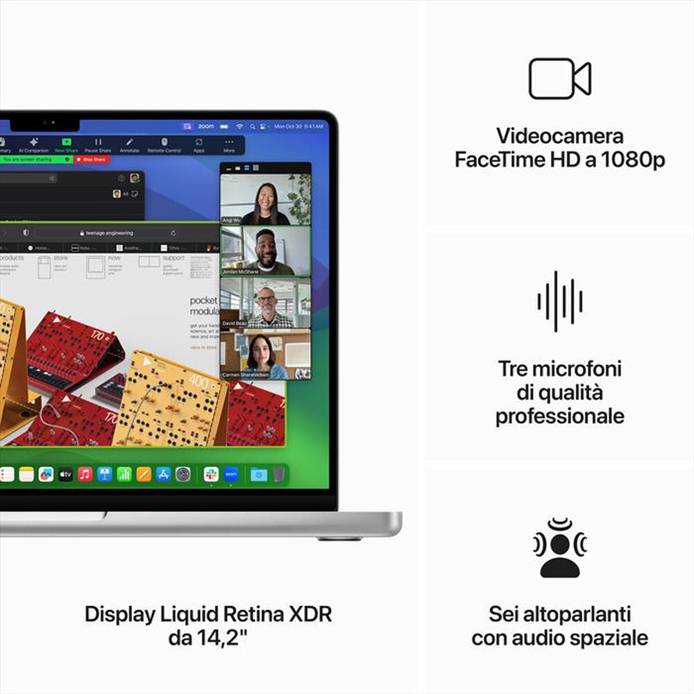 Immagine del prodotto APPLE - MACBOOK PRO 14'' M3 CORE 8 CPU 10 GPU 512GB-Argento