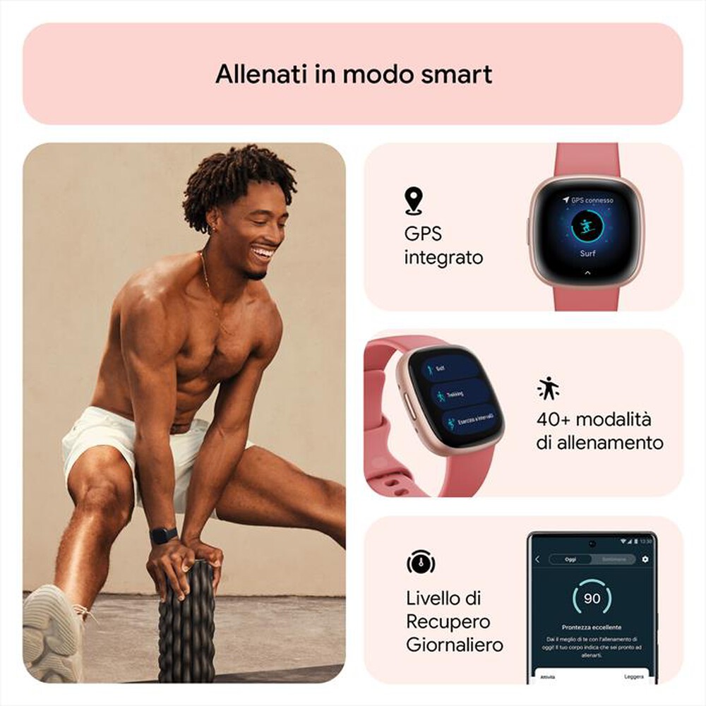 "FITBIT - VERSA 4 - FB523RGRW-ROSA SABBIA/ALL RAME R"