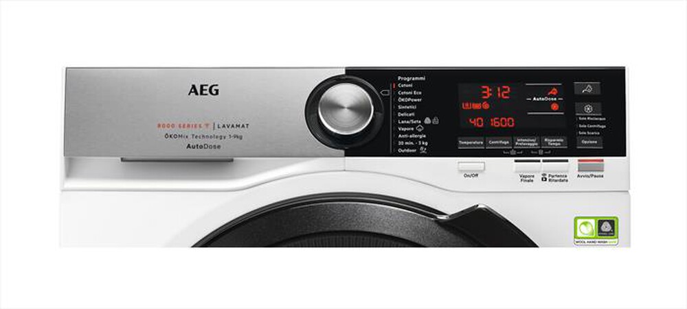 "AEG - L8FC96BQ-Bianco/oblò nero"