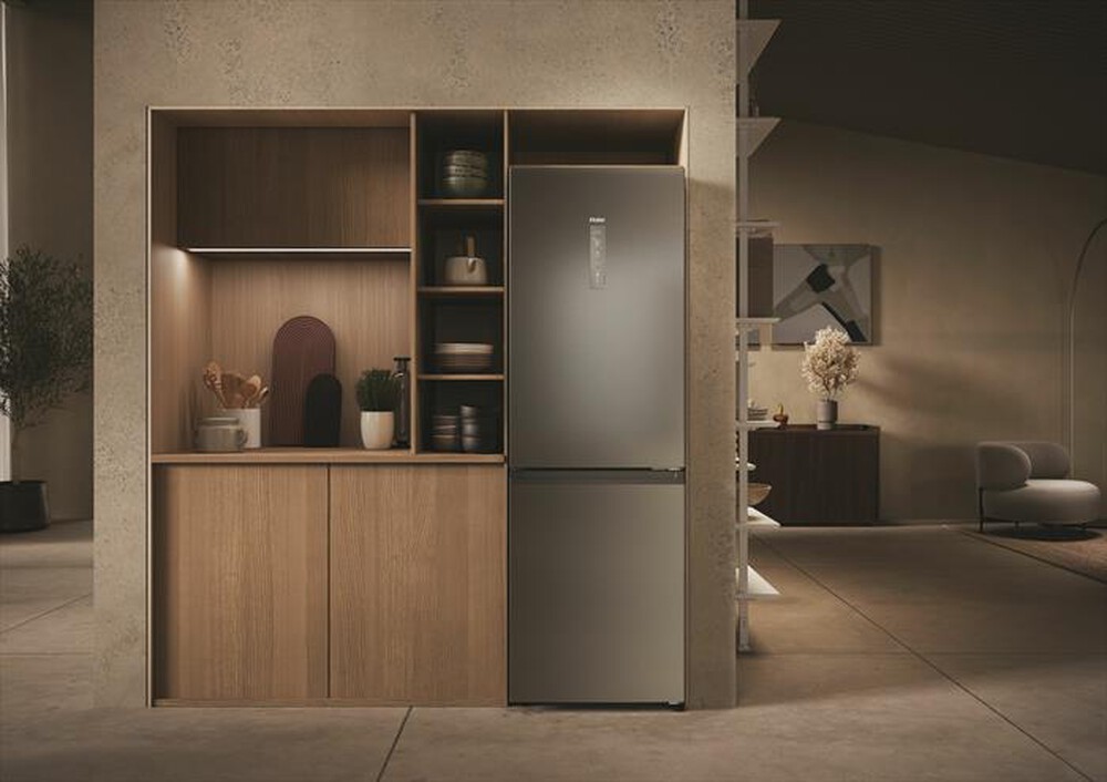 "HAIER - Frigorifero combinato HDPW3618DNPK Classe D 352 lt-Platino"