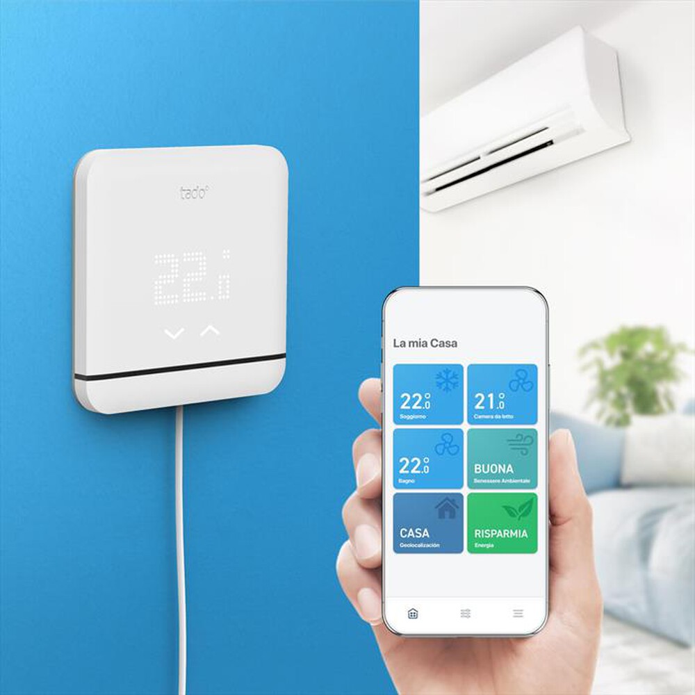 "TADO - Controllo Climatizzazione Intelligente V3+ e Stand-White"